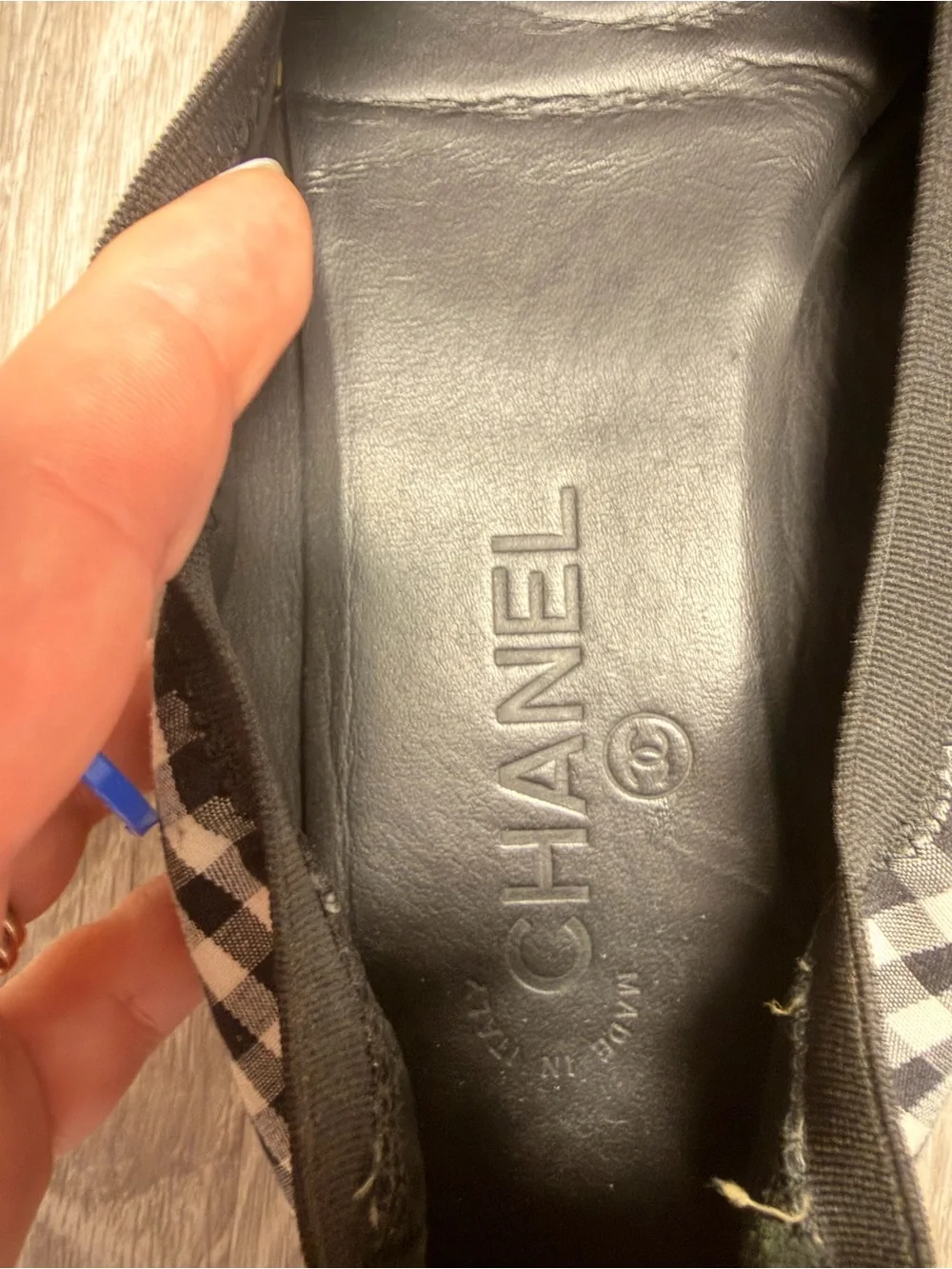 Chanel Black & White Gingham Ballet Flats - Picture 5 of 9